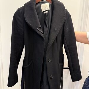 Wilfred Classic Black Pea Coat